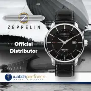 Zeppelin Atlantic Quartz Watch GMT 41mm Case Date Black Dial 8442-2