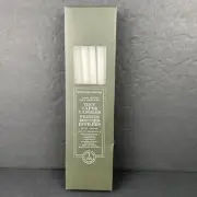NIB Williams Sonoma Tiny Taper White 12 Candles Hand Poured Unscented 10"
