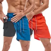 [KOTENKO] Men Shorts Running Men's Gym Sports Quick Dry Workout Training Fitness Jogging Short Pants Athletic Lightweight
