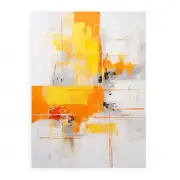 Brown Yellow Abstract Painting Canvas Print