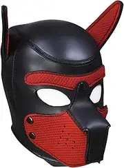 Leather Costume Head Mask Hood - Cosplay Leather Mask Full Face Mask Nose Holes Breathable Unisex Halloween Masquerade Mask