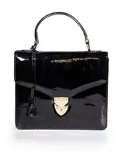 Black Patent Mayfair Top-Handle Bag