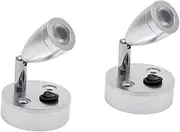 SOLUSTRE 2pcs Marine Led Reading Lights 12v Brushed Nickel 3000k Warm Boat Cabin Clip-on Lamp