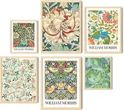 EXCOOL CLUB William Morris Wall Art - Vintage Botanical Wall Art Nouveau Print, William Morris Poster Strawberry Thief, Eclectic Gallery Wall Picture Exhibition Painting for Home Decoration (UNFRAMED)