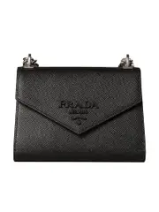 Black Saffiano Leather Prada Monochrome Bag