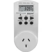 7 Day/24hrs Mains Digital Powerpoint Electrical Timer 12/24 Time 10A 2400W Max