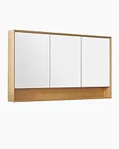 Bathroom Mirror Cabinet Vanity Natural Timber Shaving Storage 1500x800mm 3 Door