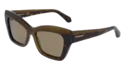 FERRAGAMO SF2065S 338 OPALINE KHAKI/DARK TORTOISE 54/16/145 FEMALE Sunglasses