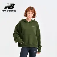 在飛比找PChome24h購物優惠-【New Balance】刷毛保暖連帽長袖上衣_女性_墨綠色