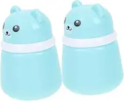 Baluue 2 Pack Bear Baby Powder Puff Box Talcum Container Infants Body Powder Box