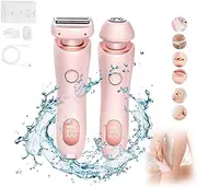 SilkGlide Pro, 2024 Best Silk Glide Razor, Silk Glide Epilator Painless Hair Removal at Home, 2 in 1 Electric Shaver Razors for Women, Bikini Trimmer for Pubic Hair, Wet & Dry (Pink)