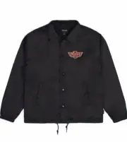 Brixton CYLINDER Black Burgundy Gold Logo Light Windbreaker Coaches Men's Jacket