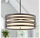 19.7“ Drum Chandelier Light Fixture Vintage Modern 5-Lights Black Chandelier...
