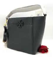AUTH NWT Tory Burch McGraw Small Pebbled Leather Top Handle Bucket Crossbody
