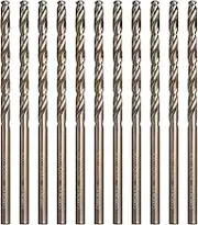 COMOWARE 1/8" Cobalt Drill Bit Set - Jobber Length and Straight Shank Twist Drill Bit, M35 HSS Drill Bits for Hard Metal, Stainless Steel and Iron (10pcs)