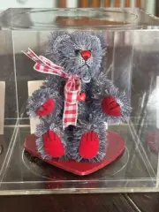 World of miniature Bears threadbare beautiful blue 5 " tall By Becky Wheeler