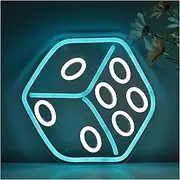 Sign Lamp Dice LED Wall Neon Sign Light USB Powered for Game Room Shop Party Pub Club Decoration Mood Lamp 29cm×28cm