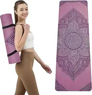 Hot Yoga Mat Printed, Thick 6mm Non Slip Suede tpe yoga Mat with Strap for Women Men Yoga, Pilates, Exercise, Fitness, Floor, Workouts