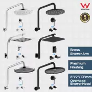 Decaura Rain Shower Head Set Gooseneck Arm Wall Tapware Shower Taps Chrome/Black