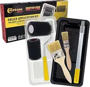 Custom Shop Texture Paint & Bedliner Roller Accessory Application Kit with Chip Brushes, Roller Frame, 2 Roller Covers, Tray & Liner - Roll-On Custom Coat Truck Bed Liner Coating Create Texture Effect