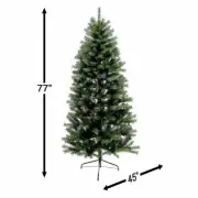 6.5FT Christmas Classic Fir Tree Unlit Classic Fir Half Christmas Tree New (A47)