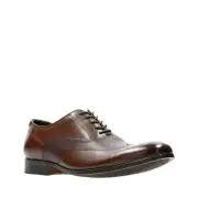 Clarks Gilmore Wing Men's Lace Up Formal Dress Shoe British Tan Leather Size 7.5