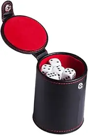 COSMEVIVI Leather Dice Cup Dice Shaker Double-Layer Lids for Indoor Entertainment