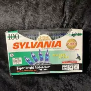 sylvania super bright add a set indoor/outdoor blue xmas lights 100ct NEW!