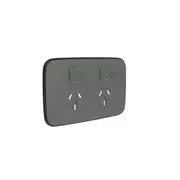 Clipsal Iconic Essence Cover Frame 2 Switches & 2 Sockets 10 A Hori Ash Grey - E3025C-AG