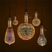 light Screw connector E27 holder 3D Fireworks Bulb Edison Glass Party Lamp