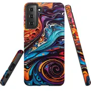 For Samsung Galaxy S21+ Plus Tough Protective Cover, Swirling Paint