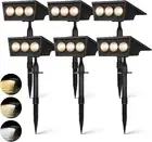 Solar Spot Lights Outdoor, 3 Color Temperatures IP65 Waterproof with Dusk-To-Daw