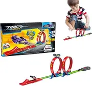 Toy Car Track | Kids Race Track | Smooth Pull Back Vehicle Toy Easy to Build for Home Traveling Schools Kindergarten