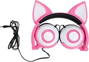 LABRIMP Adorable Cat Ear Headphone for Portable Stereo Headset with Ergonomic Design Skin Friendly Materials and Glowing Features