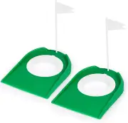 2 Pack Golf Putting Cup with Flag Indoor Practice Training Aids Plastic Golf Put