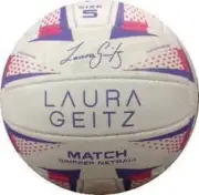 Laura Geitz Match Gripper Hand Sewn Waterproof Netball, Size 4