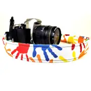 Handprint Camera Strap - Paint Hands Camera Strap -Double Padded Comfortable