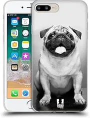 Head Case Designs Cute Male Pug Popular Dog Breeds Gel Case [Military Grade Protection] Compatible with Apple iPhone 7 Plus/iPhone 8 Plus