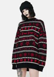 [The Grave Girls] Little Miss Killjoy Intarsia Sweater