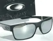 NEW* Oakley TWO FACE Steel Black POLARIZED Galaxy Chrome Mirror Sunglass 9189