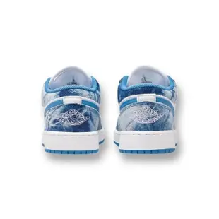 【NIKE 耐吉】休閒鞋 Air Jordan 1 Low GS 水洗 牛仔 丹寧 喬丹 運動 籃球 大童 女鞋(DM8947-100)