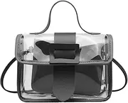 [Generic] Clear Purse for Stadium Events,Stadium Approved Messenger Bag Transparent Shoulder Bag - Large Tote Bag with Handle Jelly Sling Bag for Concert & Gym