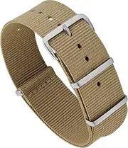 [Vintage Time Watches] | NATO Style Khaki Brown Watch Strap Band Military Army Stainless Steel Nylon Bracelet | 18mm 20mm 22mm 24mm