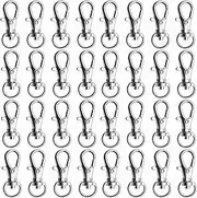 Hysagtek Swivel Snap Hooks (100 Pcs), Silver, Lobster Claw Clasp, Lanyard Clips, Key Rings for Crafts, Jewelry Making Findings