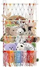 AwObEpl Bohemian Stuffed Toy Storage Shelf for Bedroom Living Room 3 Tiers Large Capacity Stuffed Toy Hanging for Home Nursery (Colorful)