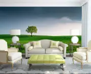 3D Green Field Grass Sky Wallpaper Living Room Landscape Wall Mural Wall Sticker