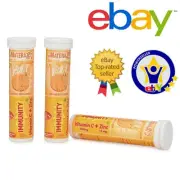 Vitamin C+ 60 Tablets Zinc Orange Flavored Effervescent Max Absorption