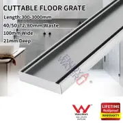 Rustproof Aluminium Tile Insert Floor Grate Bathroom Shower Waste Drain 30-300cm