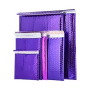 100 Pcs Glamour Metallic Purple Poly Bubble Mailers Protective Envelope 9 x 11.5