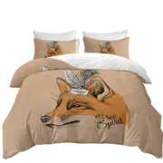 Free Spirit Feathers Fox Quilt Cover